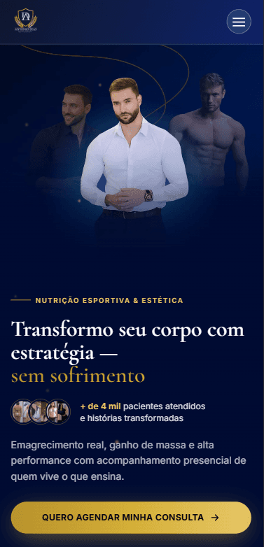 Landing page de Antônio Dias — Nutrição esportiva